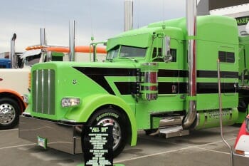 Custom Peterbilt 389 Show Rig Lime Black
