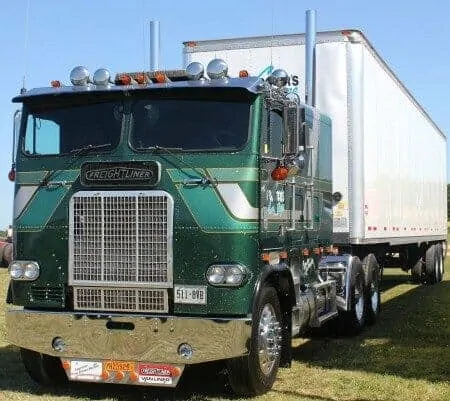 Green Cabover Freightliner