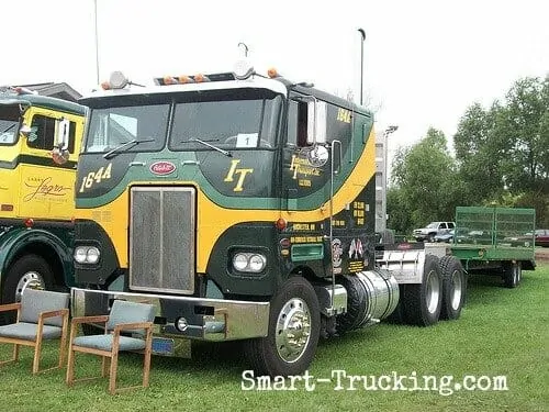 Custom Peterbilt Green Yellow Cabover Rig