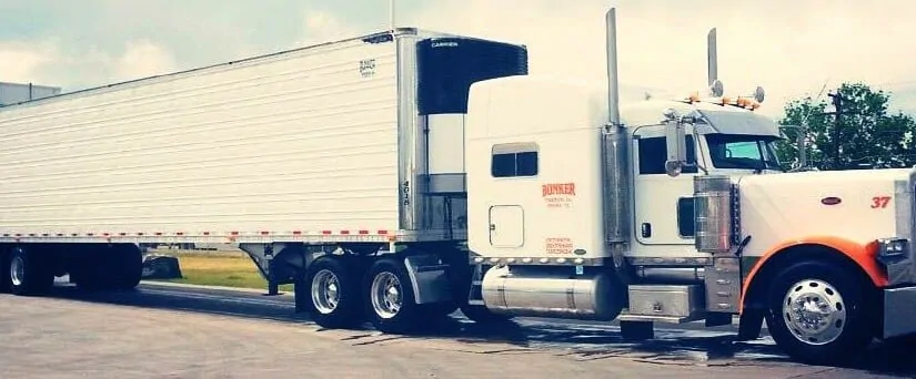 White Orange Peterbilt 379 Owner Operator Rig With Trailer