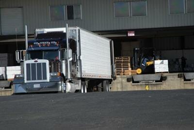 Peterbilt Truck Loading at Freight Dock