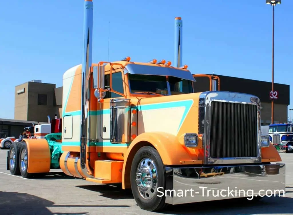 Peterbilt Show Truck Aqua Orange White