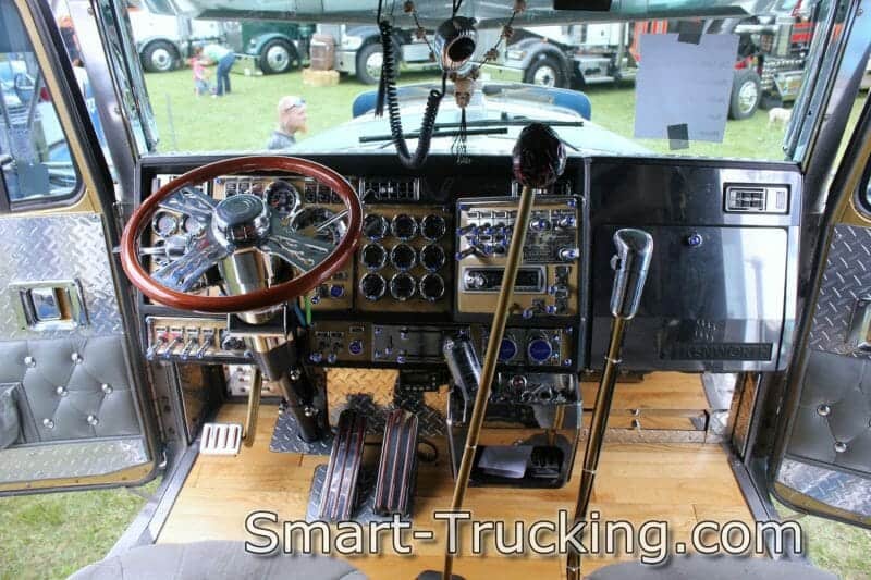 Interior of Kenworth W900 Custom Wood Floor