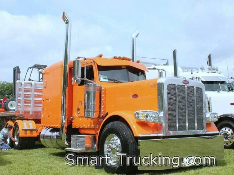 Orange 389 Peterbilt Truck