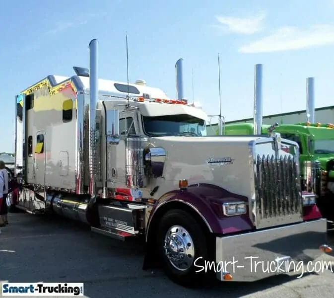 Gorgeous White with Purple Kenworth W900L With Custom Sleeper