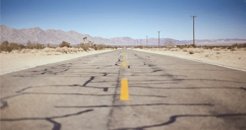 Barren Highway in Desert