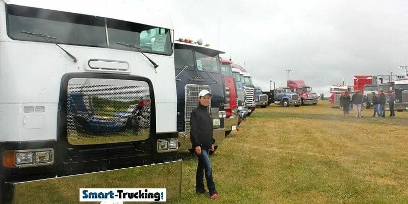 CATHERINE AT SMART TRUCKING WITH CABOVERS CLIFFORD TRUCK SHOW 