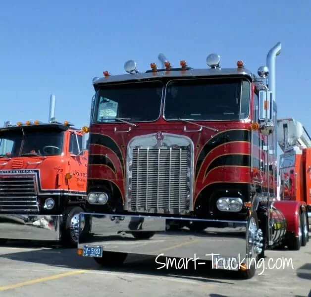 Black Red Kenworth Cabover Truck