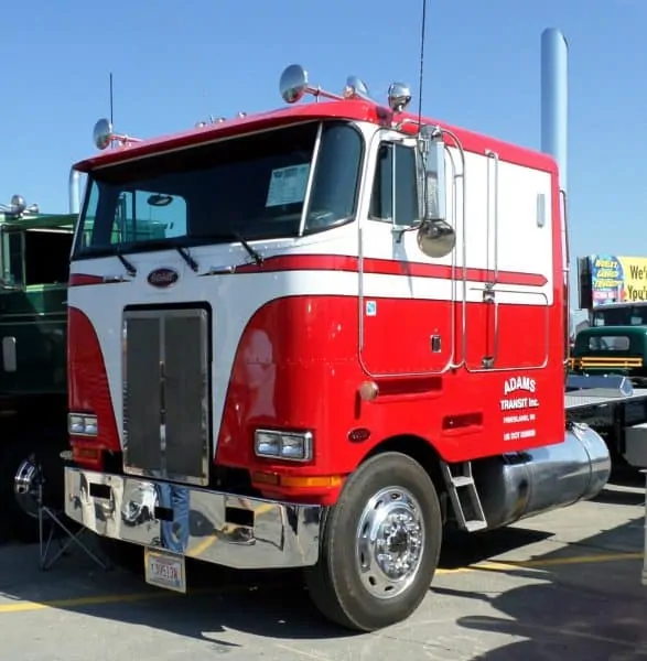 Peterbilt Cabover Truck Red White