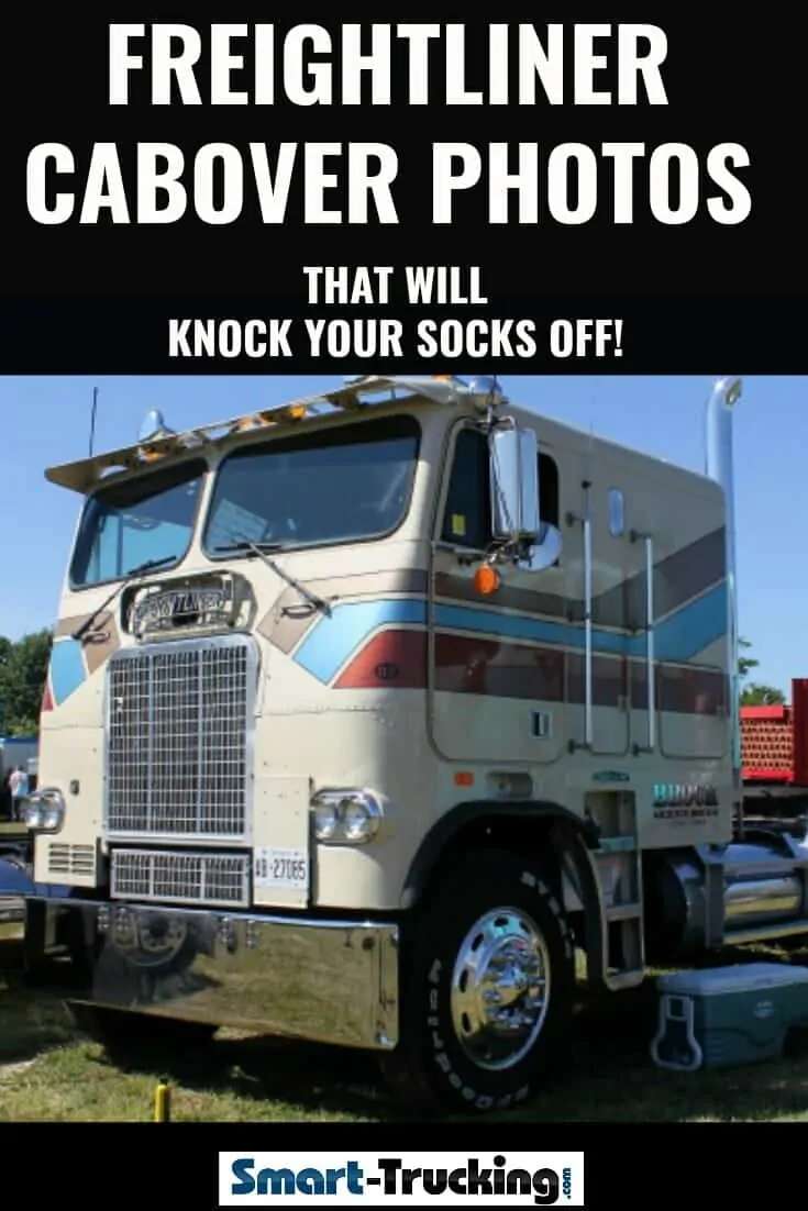 1983 Cream colour with stripes Freightliner Cabover Big Rig Truck