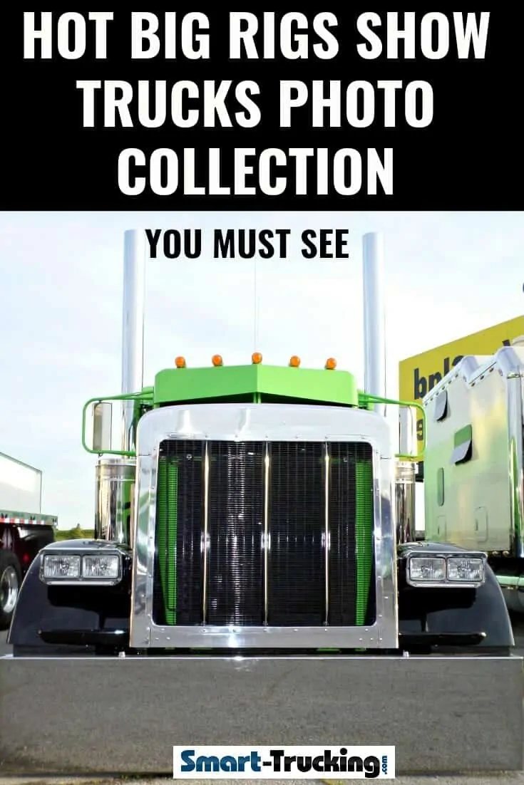 Black and Green Peterbilt 379 Big Rig Front Grill View