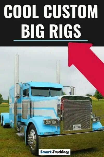 Blue and white Peterbilt big rig