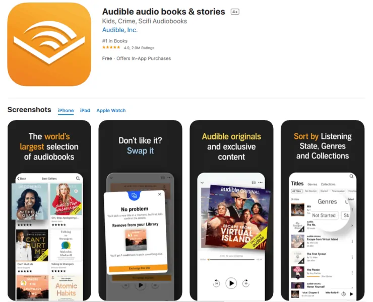 Audible Audio Books + Stories App Good For Truckers