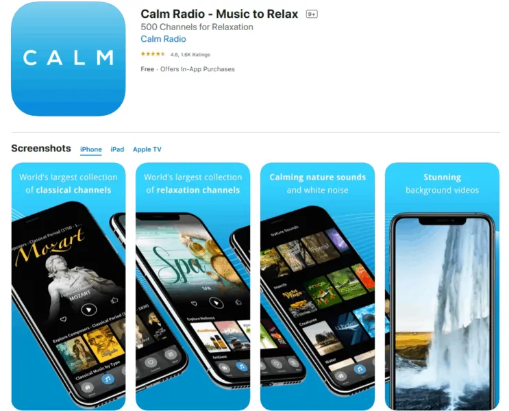 Calm Radio App - Good App For Destressing for Truckers
