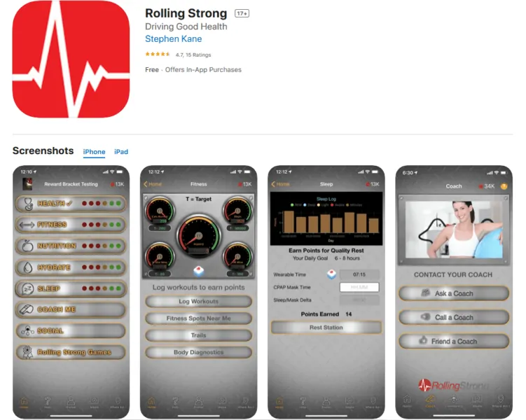 Rolling Strong App - Good App for Fitness For Truckers