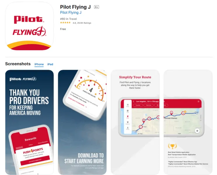 Pilot Flying J Trucker App