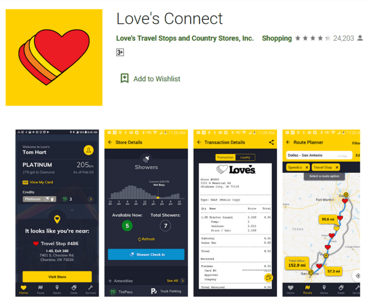 Love's Connect App For the Truck Driver