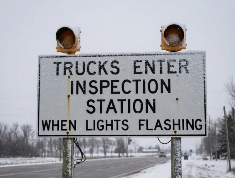 Inspection Station Open Sign.