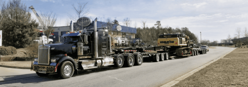 Giltner Transport Heavy Haul Truck and Trailer loaded