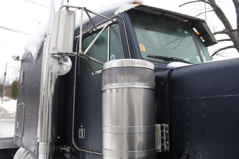 Semi truck being repaired.