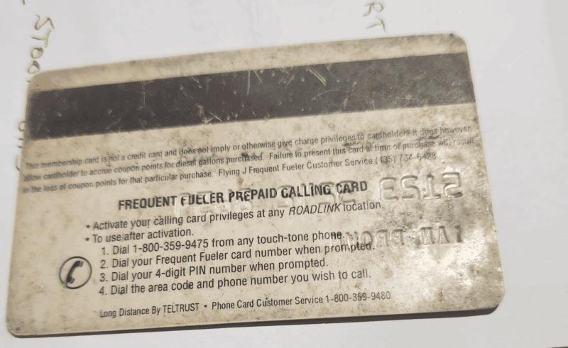 Flying J Frequent Fueler Prepaid Calling Card