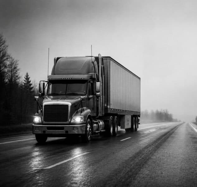 Truck on open highway
